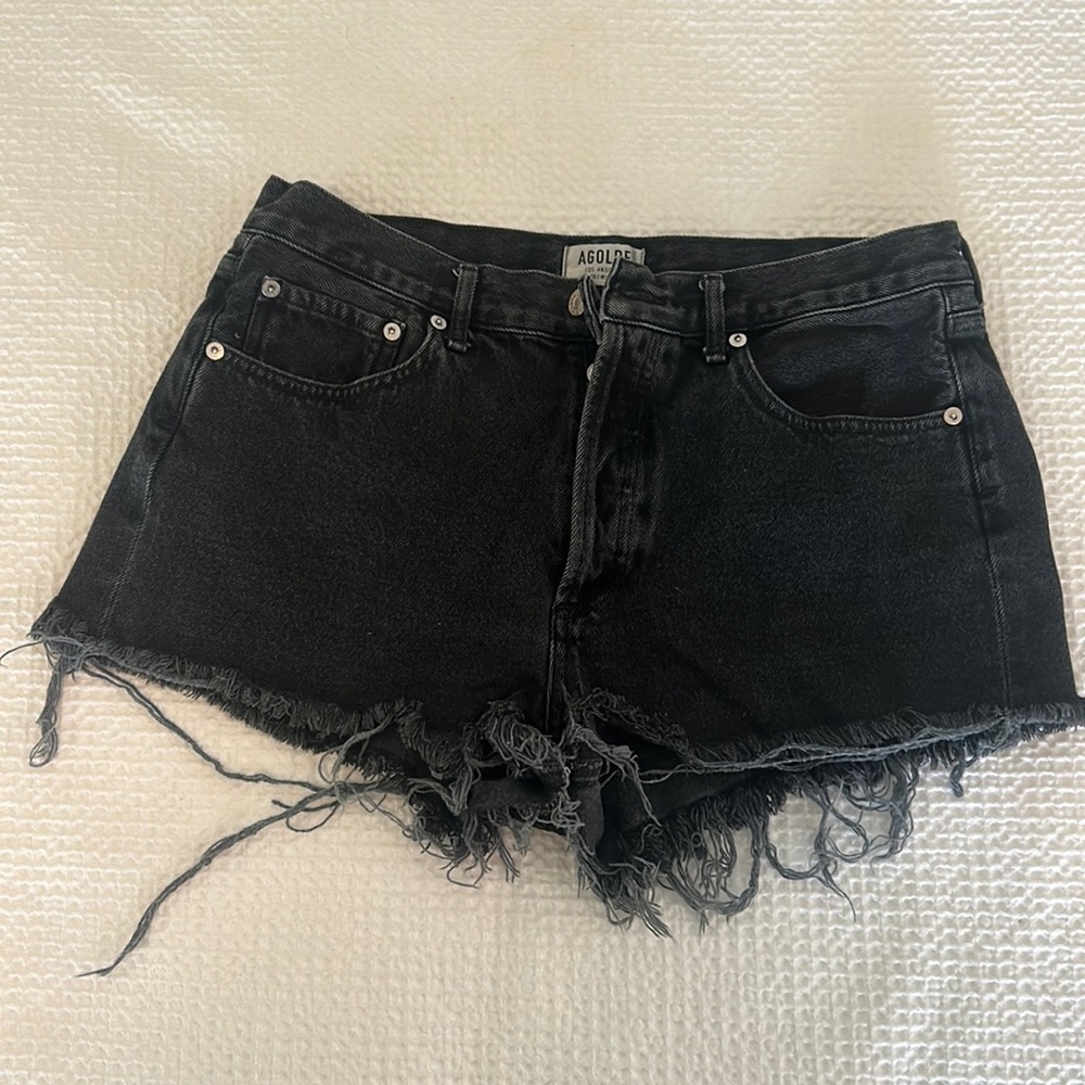 Agolde Parker Short in color Tidal. Size 29